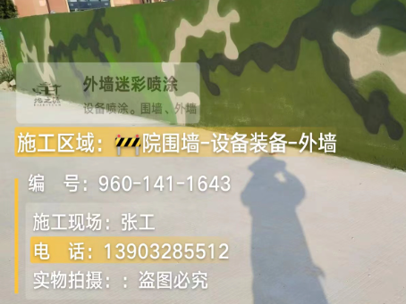 琼海 迷彩漆喷涂价格（按平方米计费）